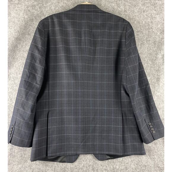 Stafford Year Round Blazer Sport Coat Mens 42R Blue Plaid Classic Fit Travel - Picture 14 of 16